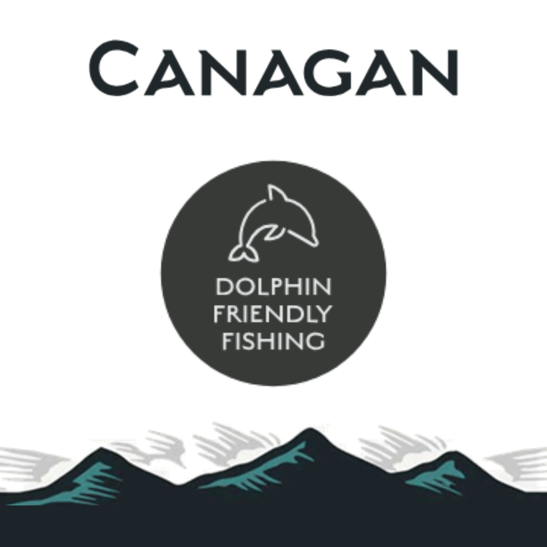 Canagans Dolphin Friendly Fishing promise on all of their tuna products.