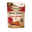 Carnilove Chicken & Wild Boar Jerky Dog Treats. The package is against a white background.