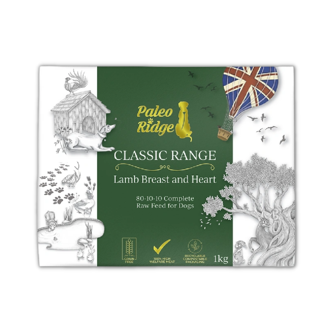 Paleo Ridge Classic Range Lamb Breast and Heart 1kg box
