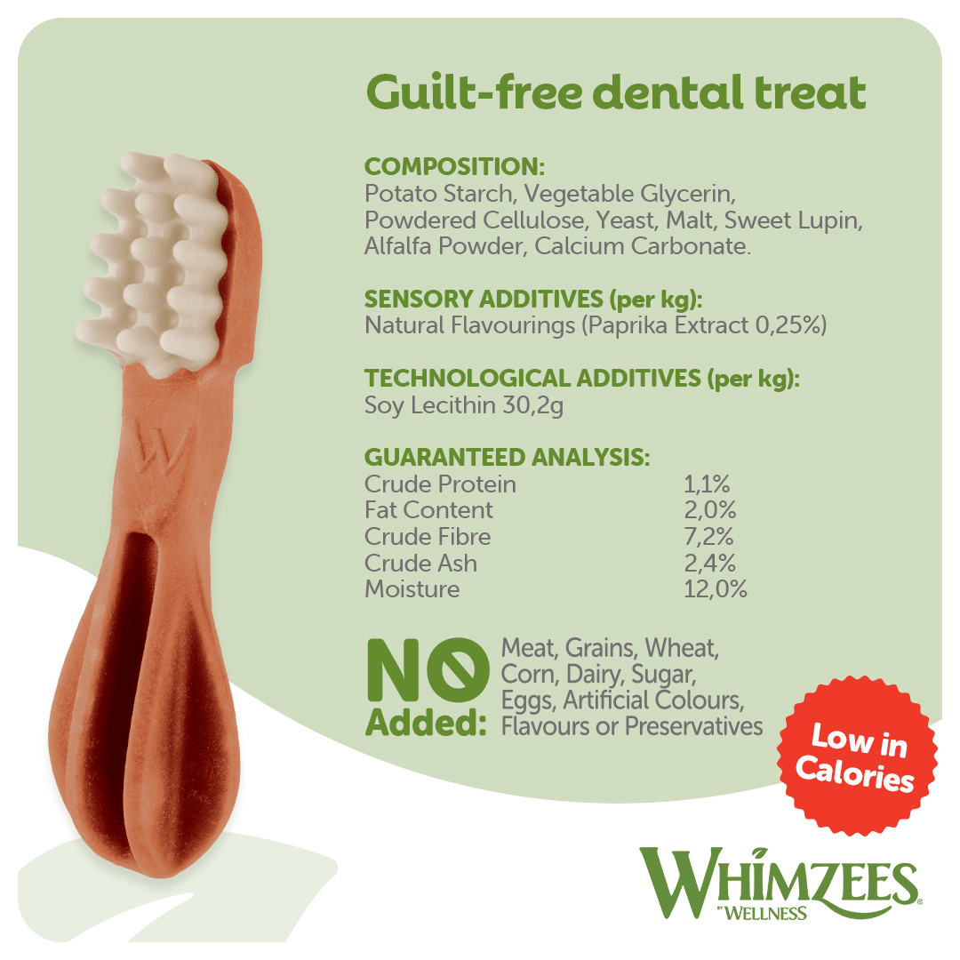 Whimzees Daily Dental Treats Toothbrush 3 Pack - Large Dogs