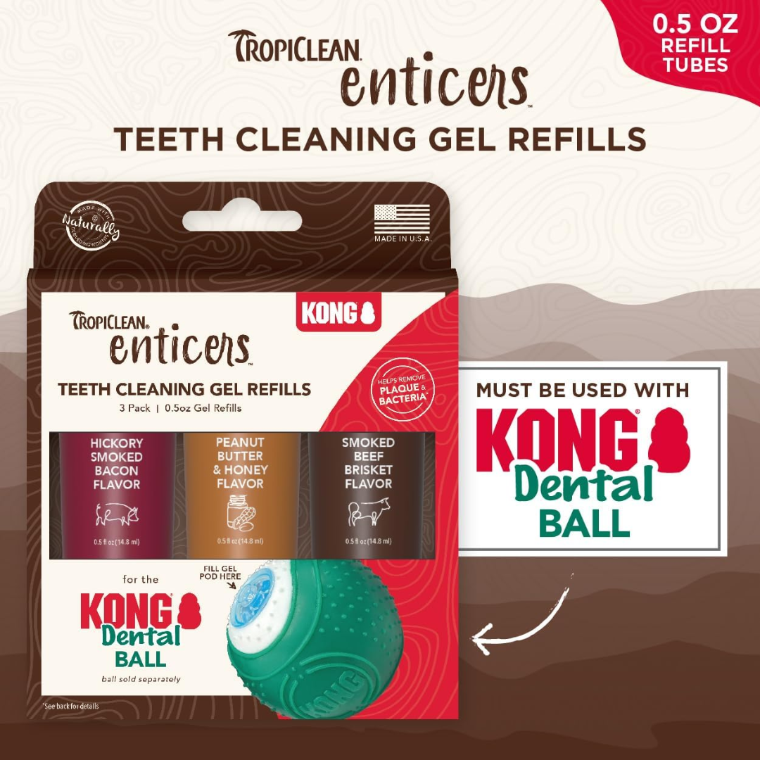 Tropiclean Enticers Teeth Cleaning Gel Refills 3 Pack