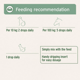 Feeding guidelines for the Aniforte Algae Oil 50ml for dogs, cats and horses