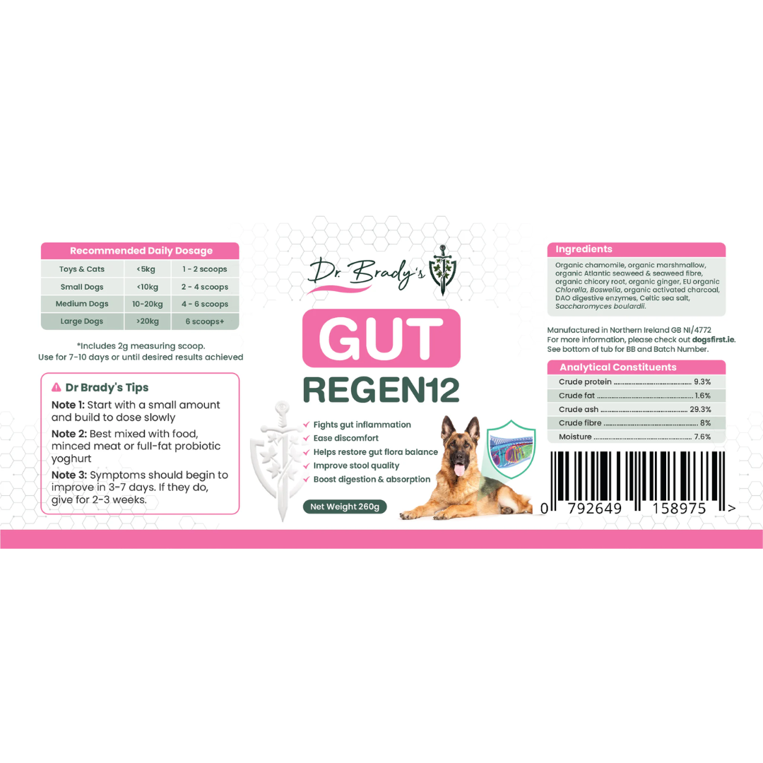 The label from Gut Regen12 260g 