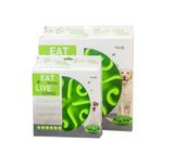 Eat Slow Live Longer Green Dog Bowl