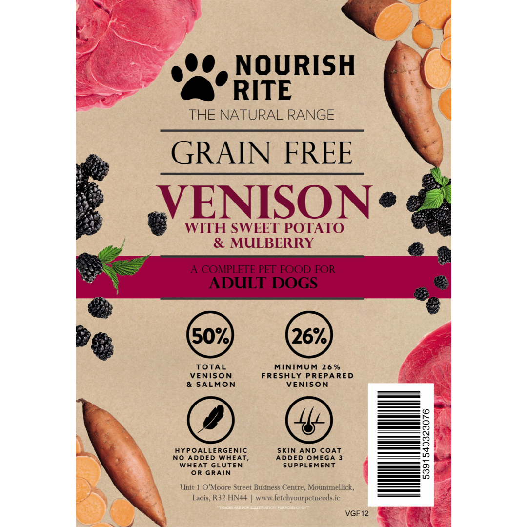 Nourish Rite Grain Free Adult Dog Food - Venison