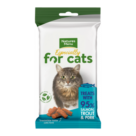 Pack of Natures Menu 95% Salmon, trout and pork cat treats