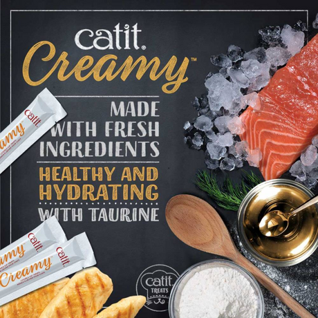 Catit Creamy, made with fresh ingredients. Healthy and Hydrating. With taurine.