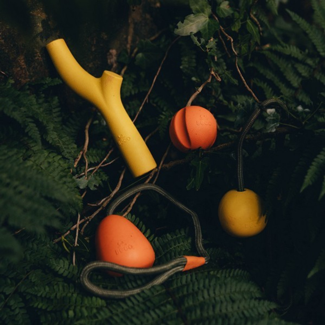 Beco toy range in some trees.