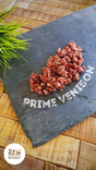 Raw Necessity Boneless Irish Wild Venison mince on a piece of slate.