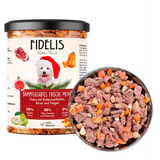 Fidelis Cooked Food Menu Goose Wet Food Jar against a white background.