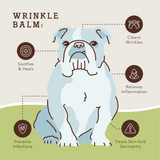 Wrinkle Balm: Soothes and heals, cleans wrinkles, prevents infections, relieves inflammation, treats skin fold dermatitis.
