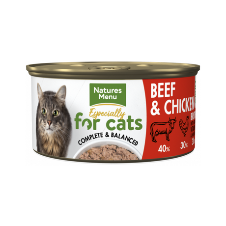 Tin of Natures Menu Especially for Cats Beef and Chicken 