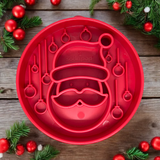 SodaPup Santa eBowl Slow Feeder with christmas decorations.