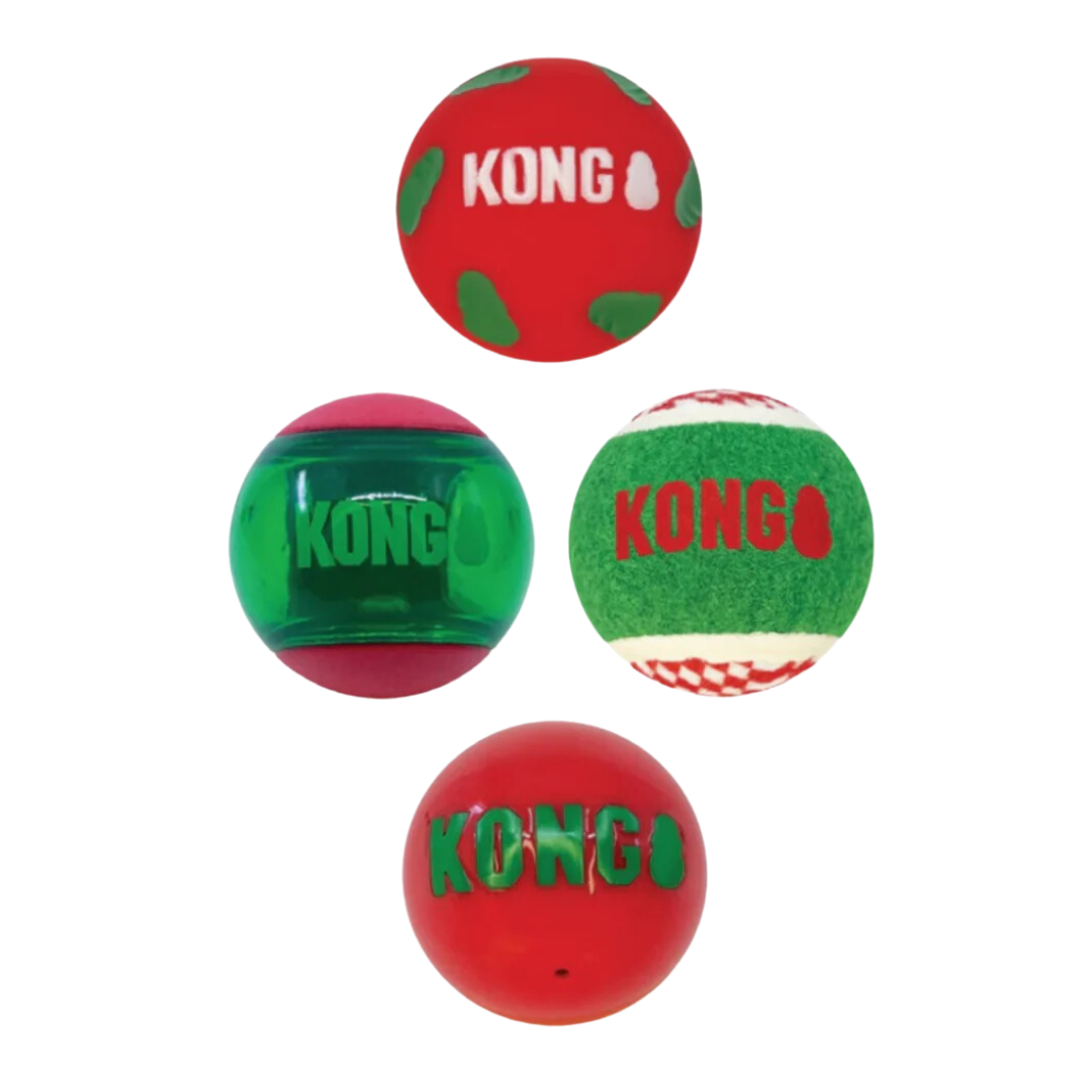 Kong Holiday Occasions Balls 4 Pack