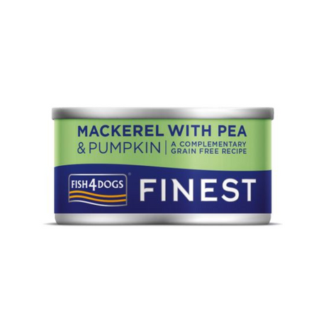 Tin of Fish 4 Dogs Finest Mackerel with Pea and Pumpkin Complementary Wet Dog Food