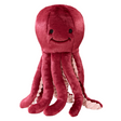 Fluff & Tuff Olympia Octopus Plush Dog Toy against a white background. Toy is a berry colour with a textured beige underside of the tentacles. 