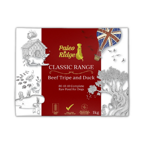 Paleo Ridge Classic Range Beef Tripe and Duck 1kg box