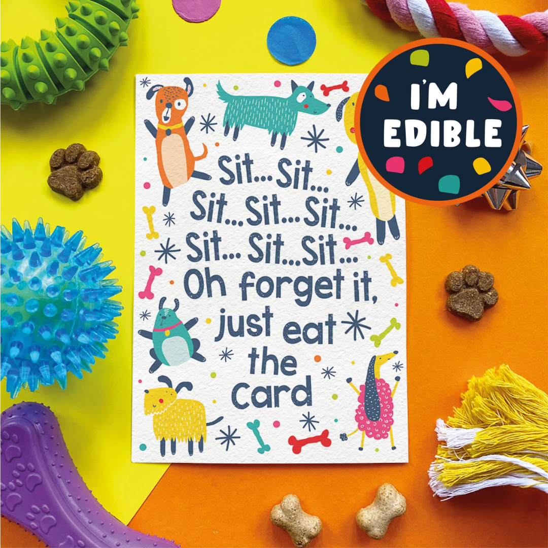 Scoff Paper Edible Cards for Dogs - Sit Sit