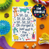 Scoff Paper Edible Cards for Dogs - Sit Sit