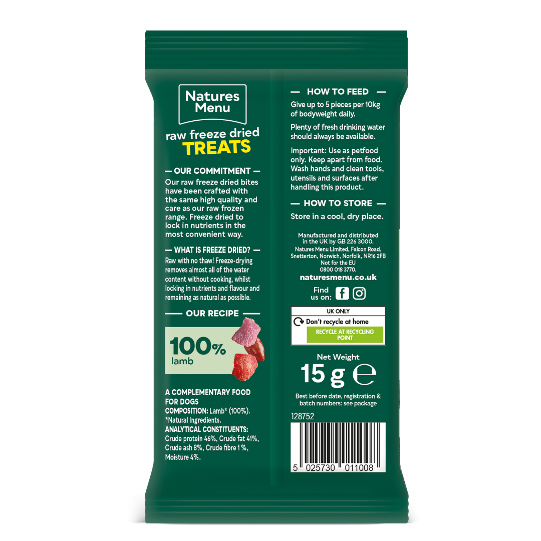 Natures Menu Raw Freeze Dried Lamb Bites