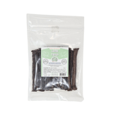 A clear package of lamb twigs. Set on a white background
