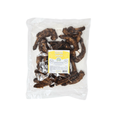 500g bag of dried chicken necks with a label on a white background