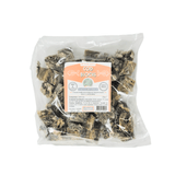 Packaged cod blocks with a label on a white background