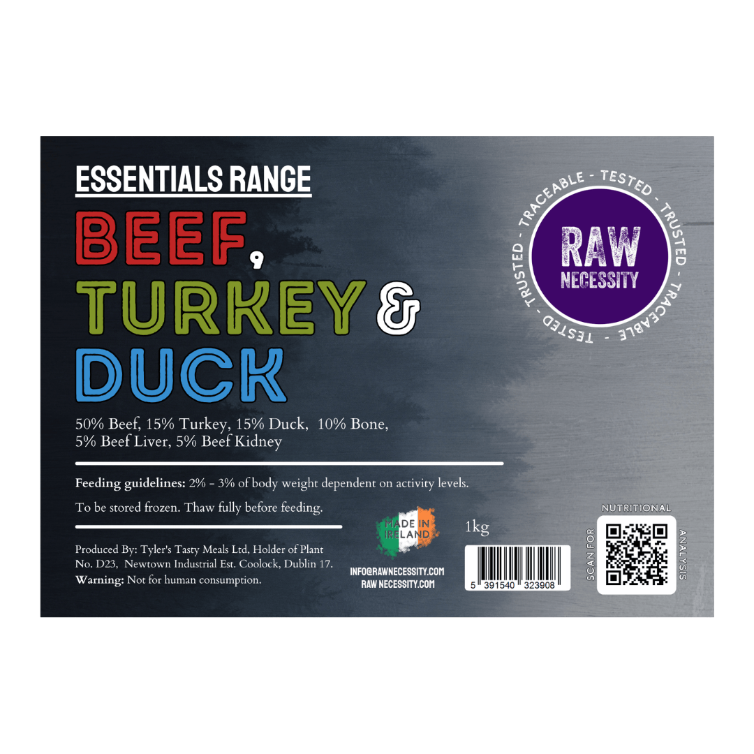 Raw Necessity Essentials | Beef, Turkey and Duck 1kg