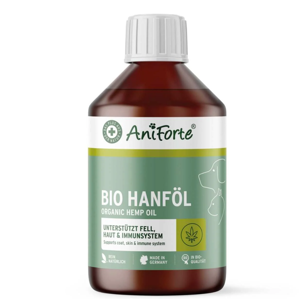 Aniforte Hemp Oil 500ml against a white background