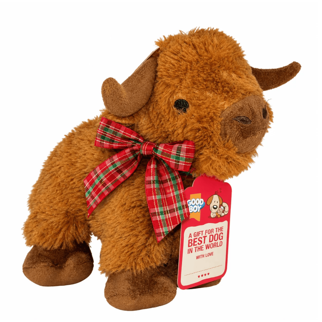 Goodboy Christmas Highland Cow Dog Toy