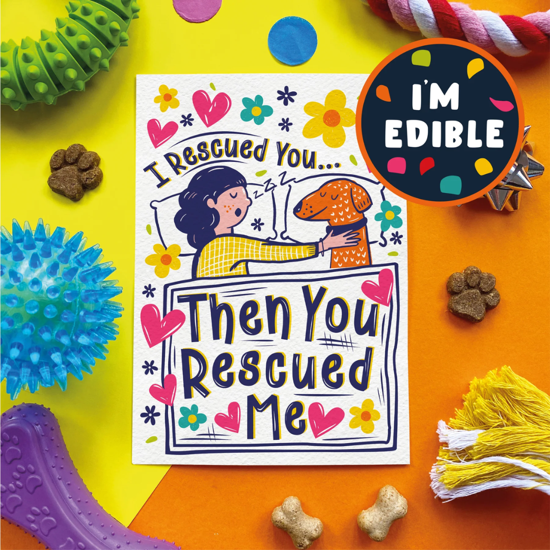 Scoff Paper Edible Cards for Dogs - Rescue Dog