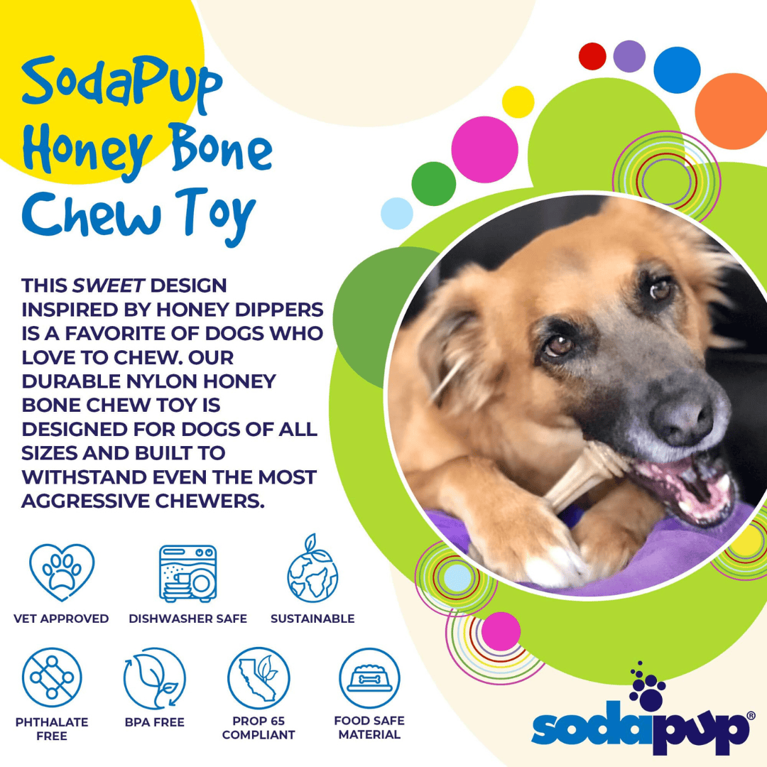 SodaPup Honey Bone Double Ended Toy For Dogs