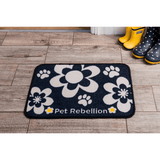 Dinner Mate Feeding Mat Black Flower