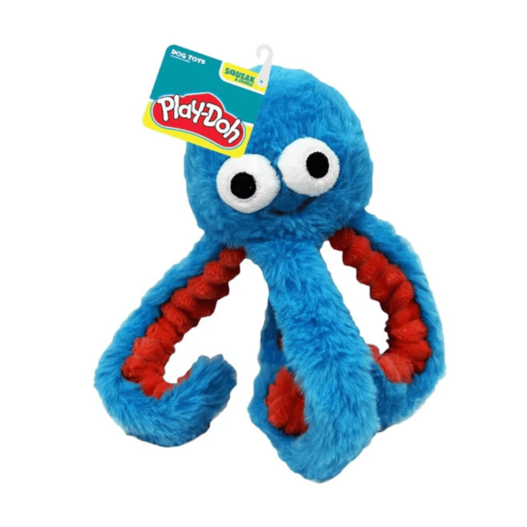 Play-Doh Crinkle Octopus 6.5" Dog Toy