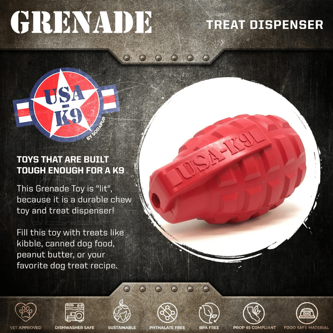 Sodapup Grenade Treat Dispenser - No Rope