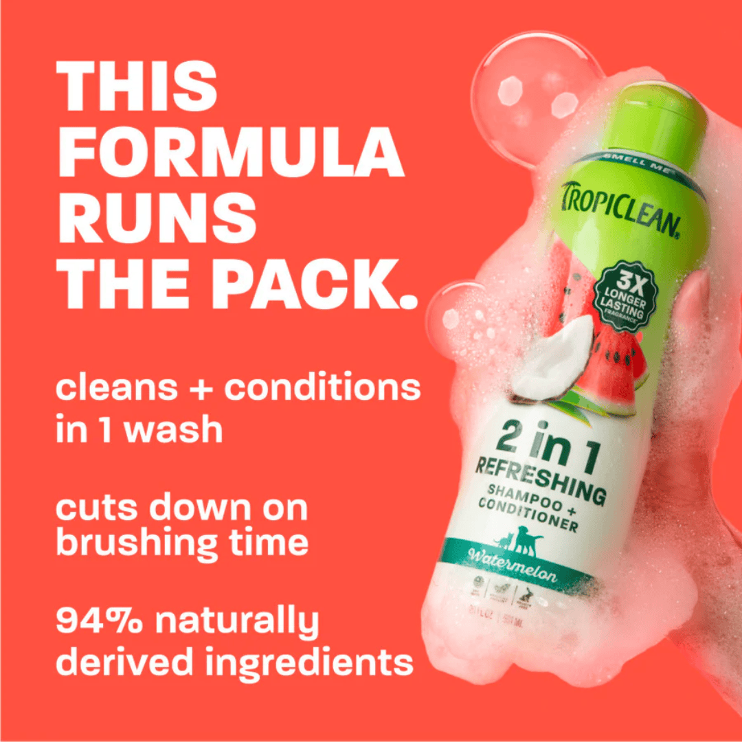 Tropiclean 2in1 Watermelon Shampoo & Conditioner for Pets 354ml