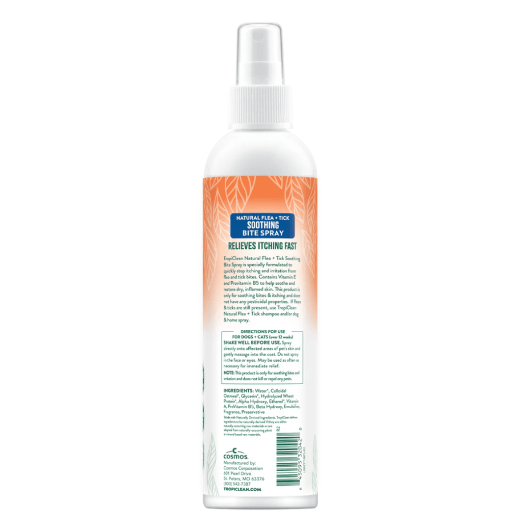 TropiClean Natural Flea + Tick Bite Relief Spray for Pets 236ml