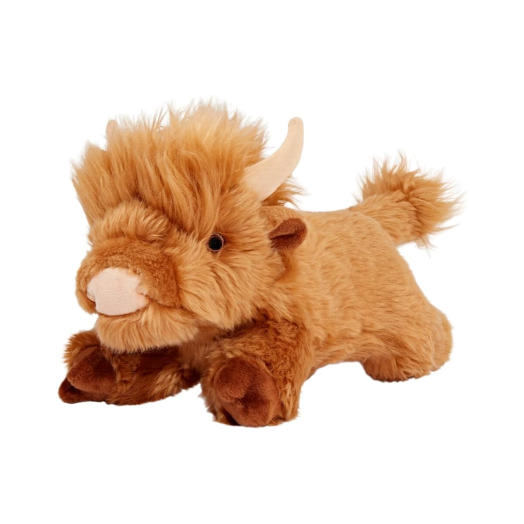 Fluff & Tuff Shaggy Hyland Cow Plush Dog Toy
