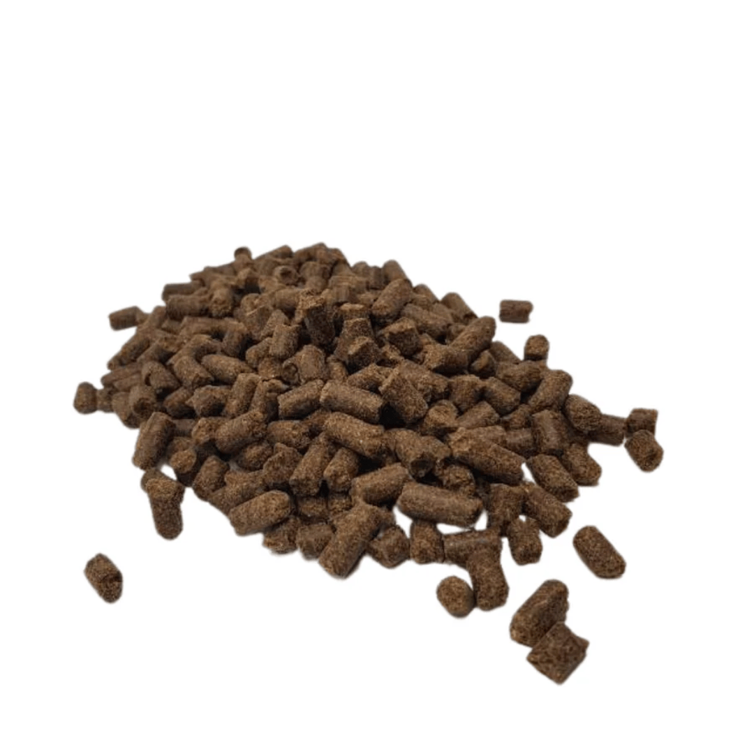 A pile of loose DARF cold pressed dog food
