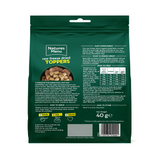 The back of the Natures Menu Raw Freeze Dried Turkey Toppers 40g bag