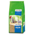 Green bag of Cat's Best Universal pet food with images of a cat, parrot, and rabbit on a white background.