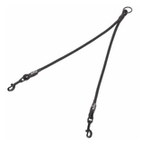 Black dog leash splitter with carabiners on a white background