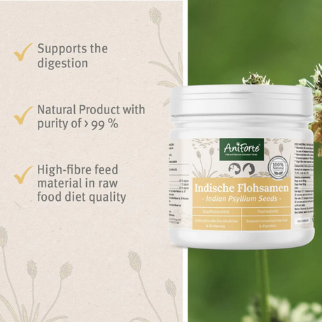 Supports digestion, natural product with purity of >99%, high fibre feed material in raw food diet quality.