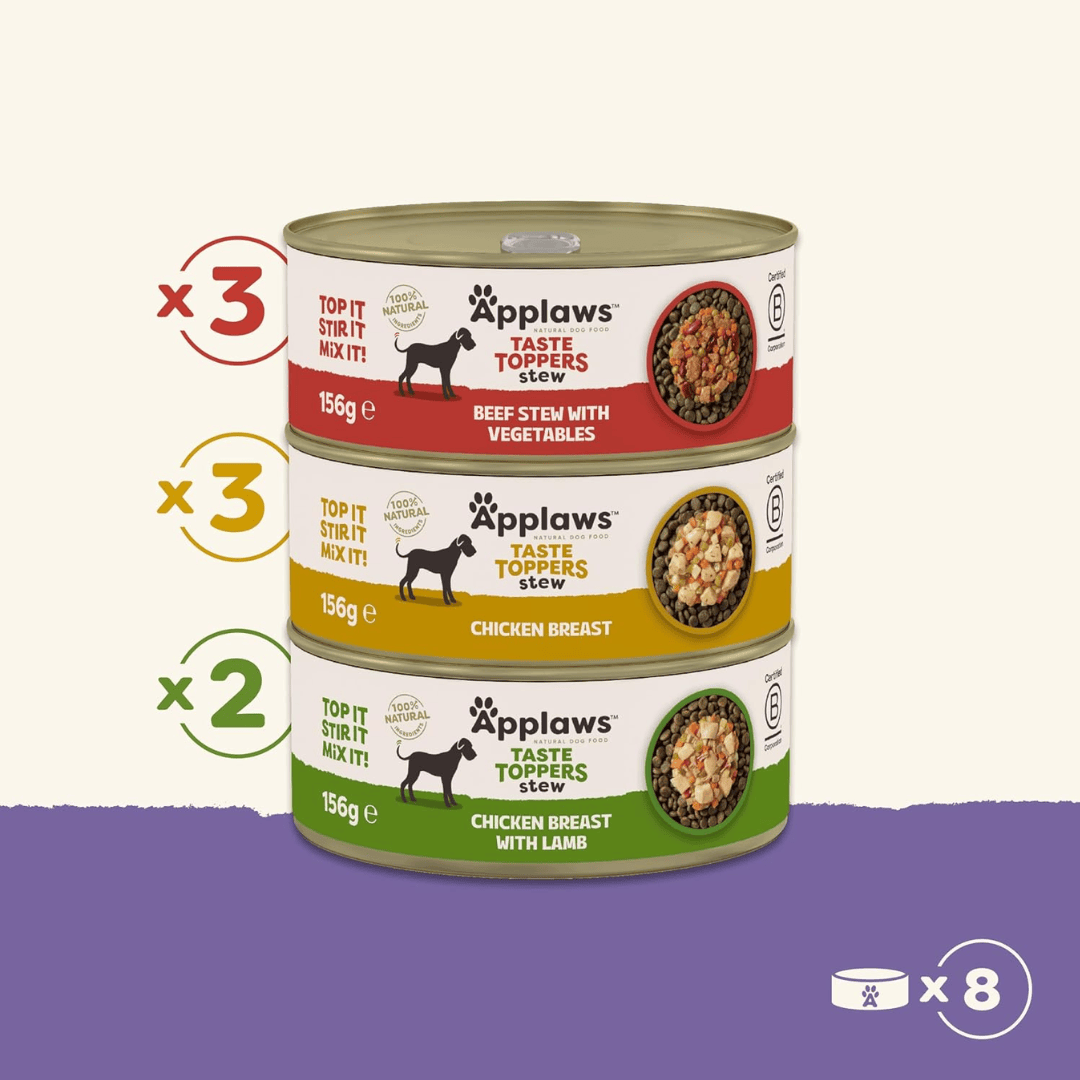 Applaws Dog Taste Toppers Stew Multipack - Variety Collection 8 x 156g