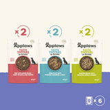 Applaws Dog Taste Toppers in Broth Multipack - Variety Pouches 6 x 85g