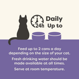 Feeding guidelines of the Applaws wet cat food tins Supreme Selection multipack. 