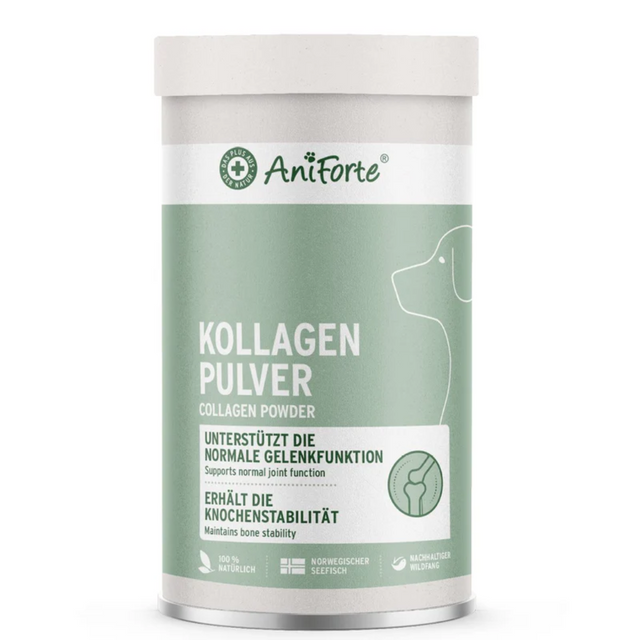 The Aniforte Collagen Powder against a white background. 