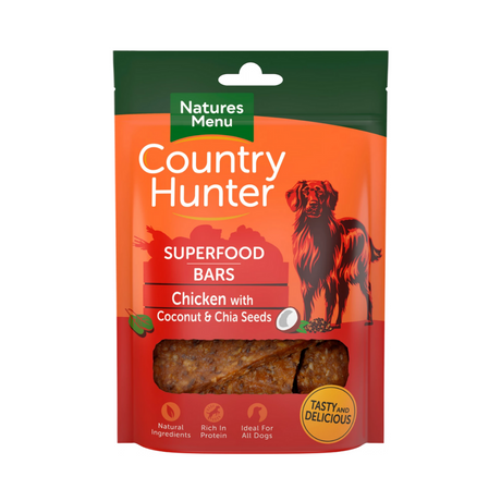 Country Hunter Chicken Superfood Bars against a white background. 