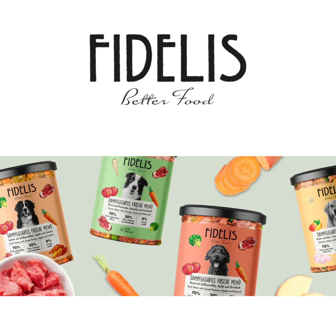 There are a variety of cooked menu flavours and fresh ingredients on a background with the logo above.