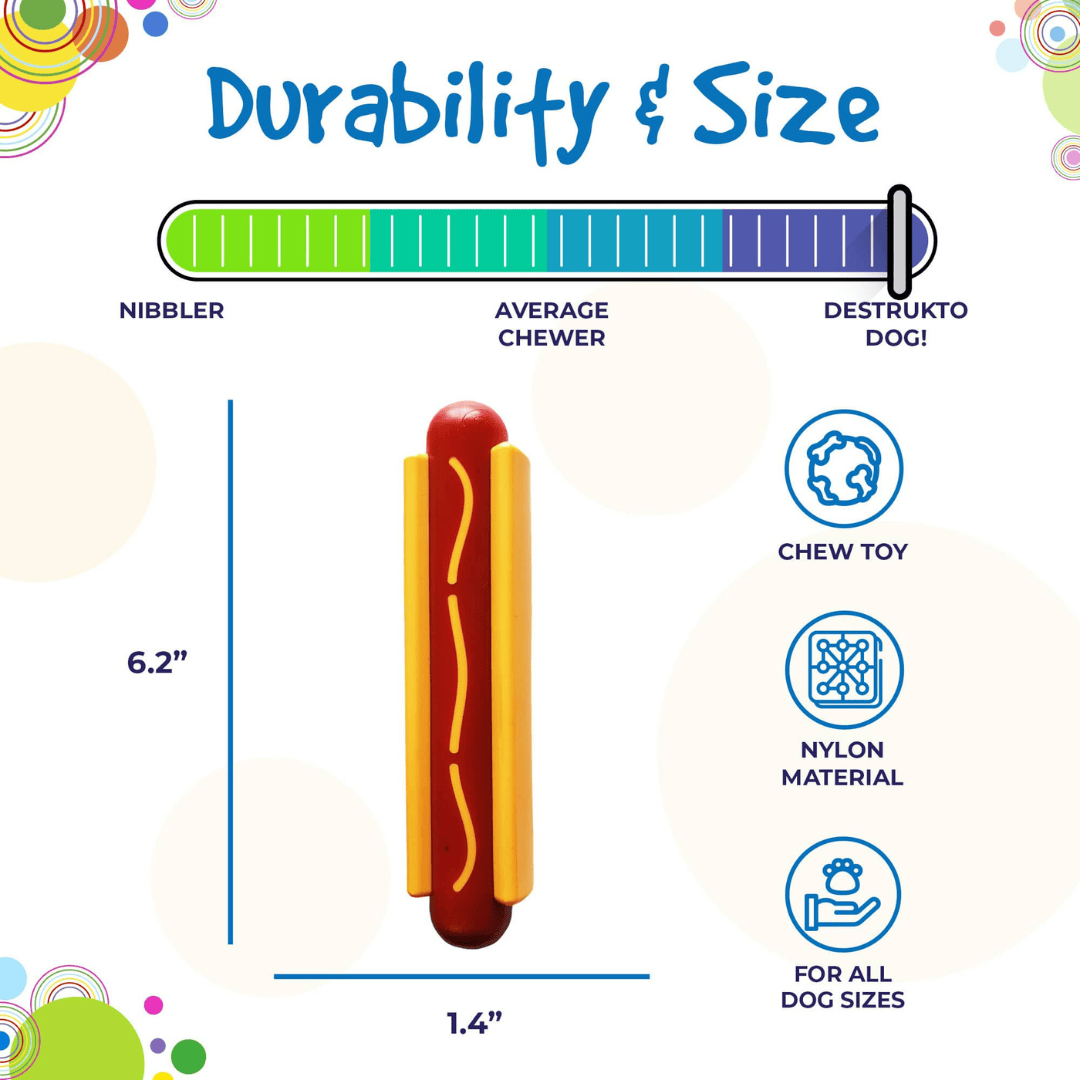 SodaPup Hot Dog Nylon Dog Chew